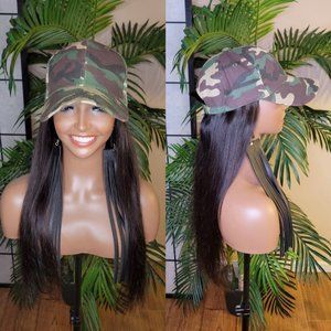 Camouflage Baseball Cap Wig